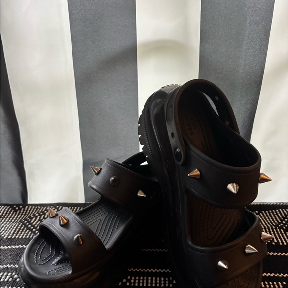 CROCS Goth Crocs Black Platform Sandals - Picture 1 of 6